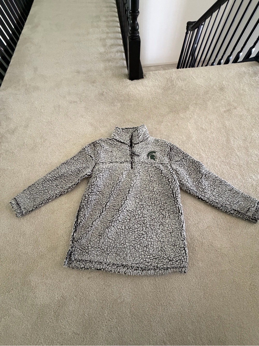 boxercraft Gray Sherpa Quarter-Zip Pullover with Logo